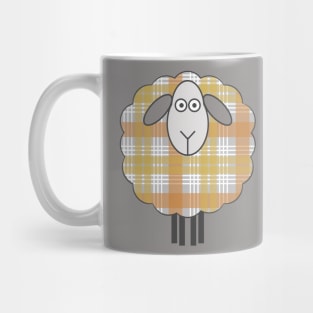 Scottish Metallic Tone Christmas Tartan Patterned Sheep Mug